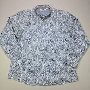 PROJEK DEFINITION Mens Paisley Print Slim Fit Button‎ Down Long Sleeve XXL